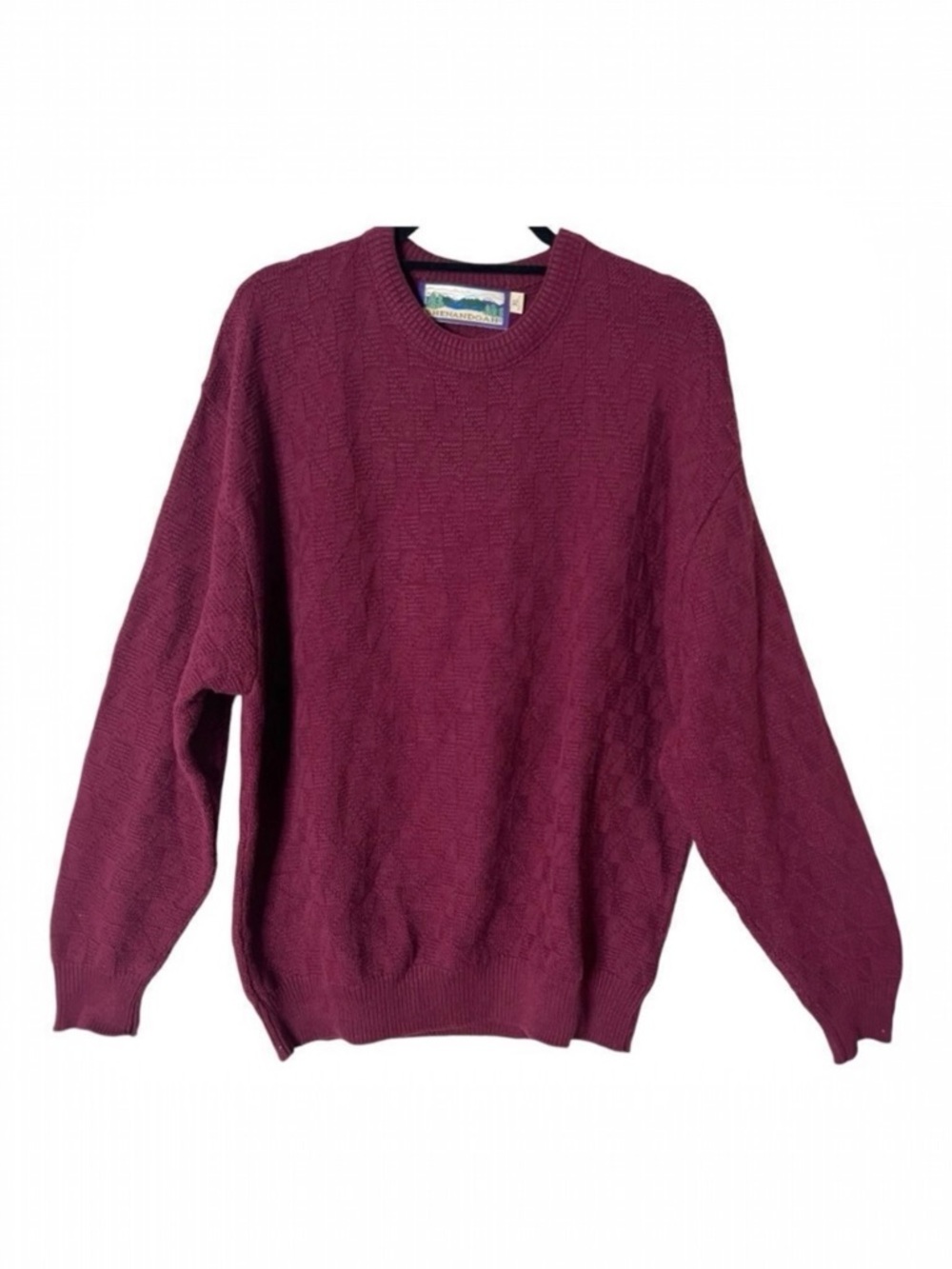 Shenandoah Vintage‎ Mens Cotton Knit Crew Neck Maroon USA Made Sweater Size XL